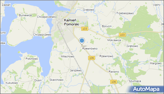 mapa Rzewnówko, Rzewnówko na mapie Targeo